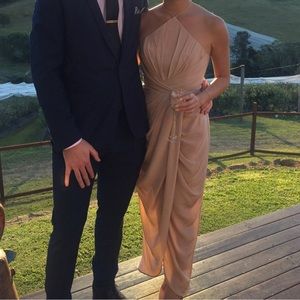 Silk Zimmerman nude coloured bridesmaids dress